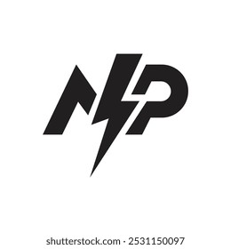 MP Energy Letter Logo, M- und P-Buchstabe Logo, Logo-Design