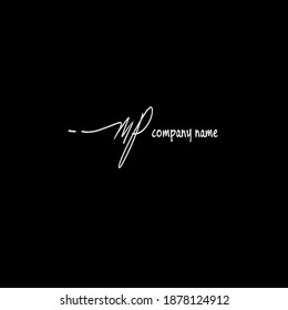 logotipo manuscrito mp para identidad