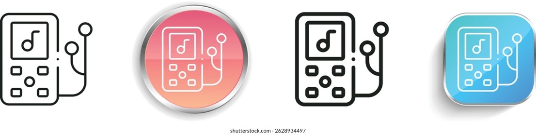 mp icon. Thin Linear, Regular and Button Style Design Isolated On White Background