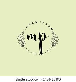 MP Initial beauty floral logo template