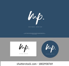 MP Initial handwriting or handwritten logo for identity. Logo with signature and hand drawn style.