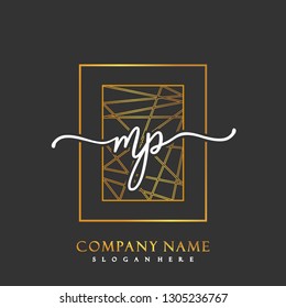 MP Initial Handwriting logo template vector