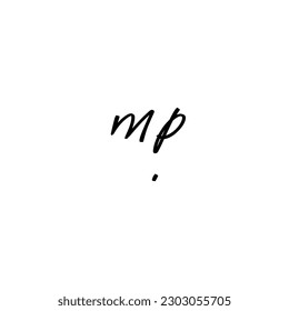 mp Initial Handwriting Signature Monogram Logo Vector