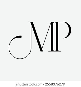 mp initial letter logo design symbol