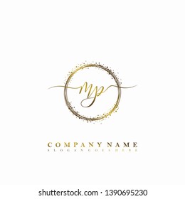 MP Initial luxury handwriting logo vector