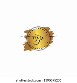 MP Initial luxury handwriting logo vector