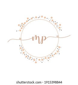 MP Initial monogram handwriting luxury illustration