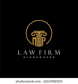 MP initial monogram for law firm with creative circle line