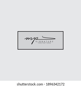 
MP Initial Signature Logo - Hand drawn Vector Logo