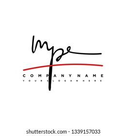 MP initial signature logo. handwriting logo template vector,