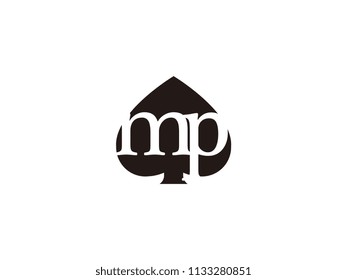 The mp initials logo inside the black shovel