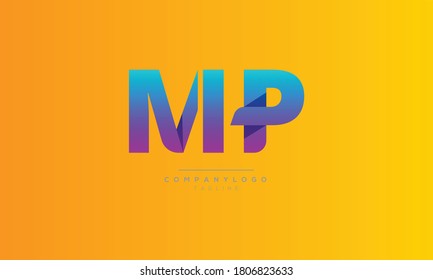 MP initials monogram letter text alphabet logo design