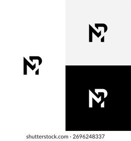 ilustração de ícone de vetor de monograma inicial de mp