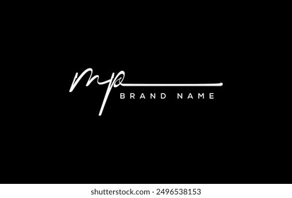 MP letter beauty handwriting vector logo. 
