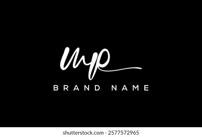 MP letter beauty handwriting vector logo. 