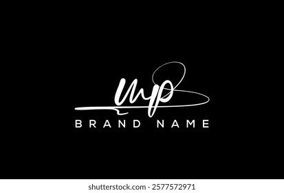 MP letter beauty handwriting vector logo. 