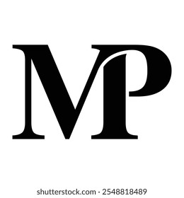 MP letter black logo icon template 1