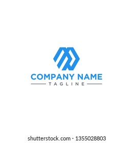 MP letter icon hexagon shape