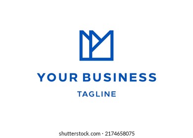 MP letter logo design, monogram, initial, icon, symbol, geometric based that shape a futuristics looks. Very suitable for technology business, startup or web developer logo.