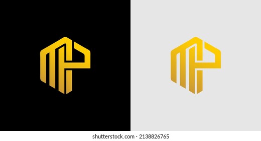 MP Letter Logo Design polygon Monogram Icon Vector Template.