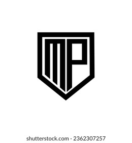 Diseño del logotipo de la letra MP con fondo blanco en el ilustrador. Logo vector, diseños de caligrafía para logotipo, afiche, invitación, etc.
