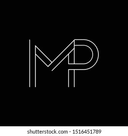 MP letter logo and icon design