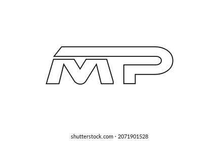 Diseño de la ilustración de la plantilla del logotipo de la letra MP. EPS vectorial 10.