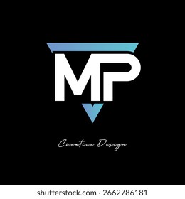 MP-Letter-Logo im Dreieck - Modernes Farbverlauf-Monogramm für Branding und Identitätsdesign