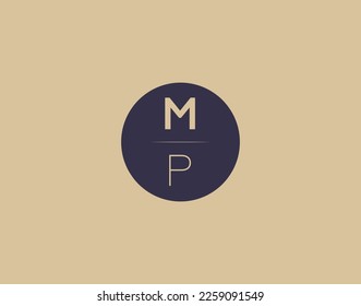 MP letter modern elegant logo design vector images