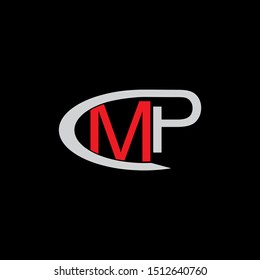 MP Letter monogram with abstrac concept style design