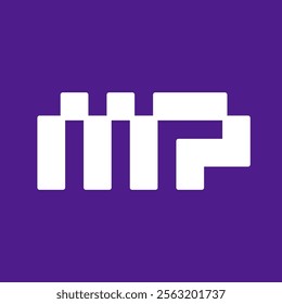 MP Letter Pixel Art Logo