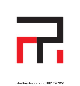 Logo-Design für MP-Buchstaben oder PM-Buchstaben, Vektorgrafik