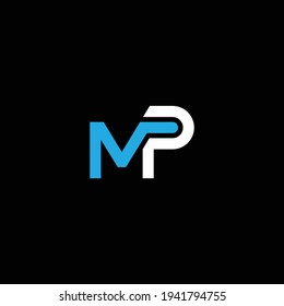 MP letters.  Abstract outstanding professional business awesome artistic branding company different colors illustration logo