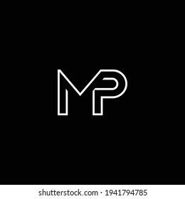 MP letters. Abstract outstanding professional business awesome artistic branding company different colors illustration logo