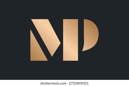 MP-Buchstaben Monogramm Logo mit Luxus anspruchsvolle Schablone Stil Schriftart. Das Design vereint Eleganz und moderne Einfachheit und schafft ein stilvolles und unverwechselbares Markenzeichen, das sich ideal für Premium- und Modeauftritte eignet.