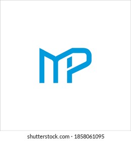 MP logo design vector sign