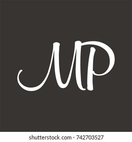 mp logo initial letter design template vector