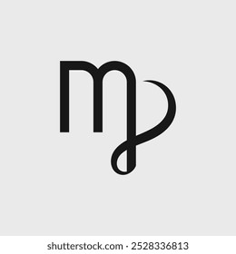 MP Logo, Mínimo, Abstractas, Negro, Cursivo, Con estilo Logo