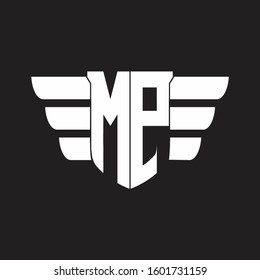 Mp Logo Monogram Emblem Wings Element Stock Vector (royalty Free 