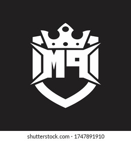 MP Logo monogram isolated with shield and crown design template