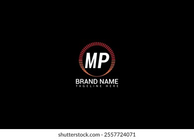 MP M P letter logo design. Initial letter MP linked circle uppercase monogram logo red and blue. MP logo, M P design. mp, m p