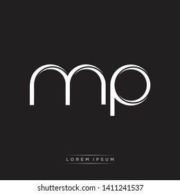 mp m p logo Initial Letter Split Lowercase Modern Style