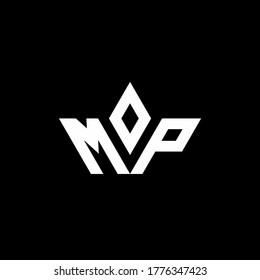 MP monogram logo with crown shape luxury style design template