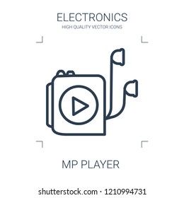 mp player icon. high quality line mp player icon on white background. from electronics collection flat trendy vector mp player symbol. use for web and mobile