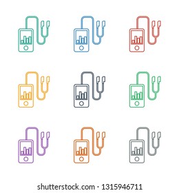 mp player icon white background. Editable line mp player icon from media. Trendy mp player icon for web and mobile.