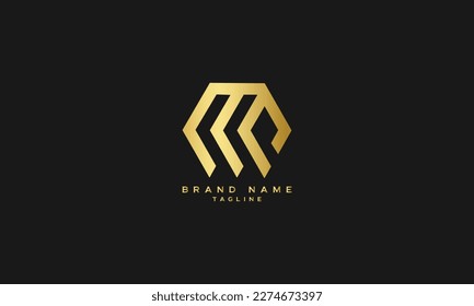 MP, PM, Abstract initial monogram letter alphabet logo design