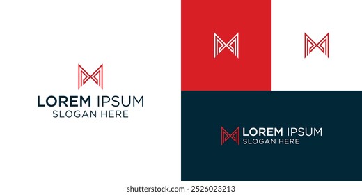 MP, PM, Abstract initial monogram letter alphabet logo design