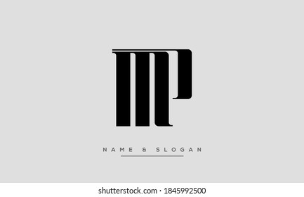 MP, PM Abstract Letters Logo Emblem Monogram