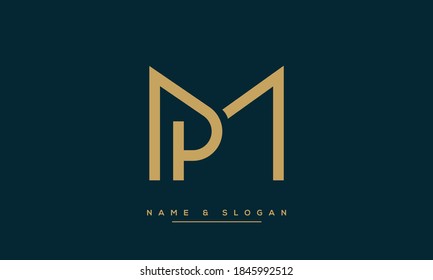 MP, PM Abstract Letters Logo Emblem Monogram