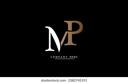 Monograma del logotipo de las letras abstractas del PM